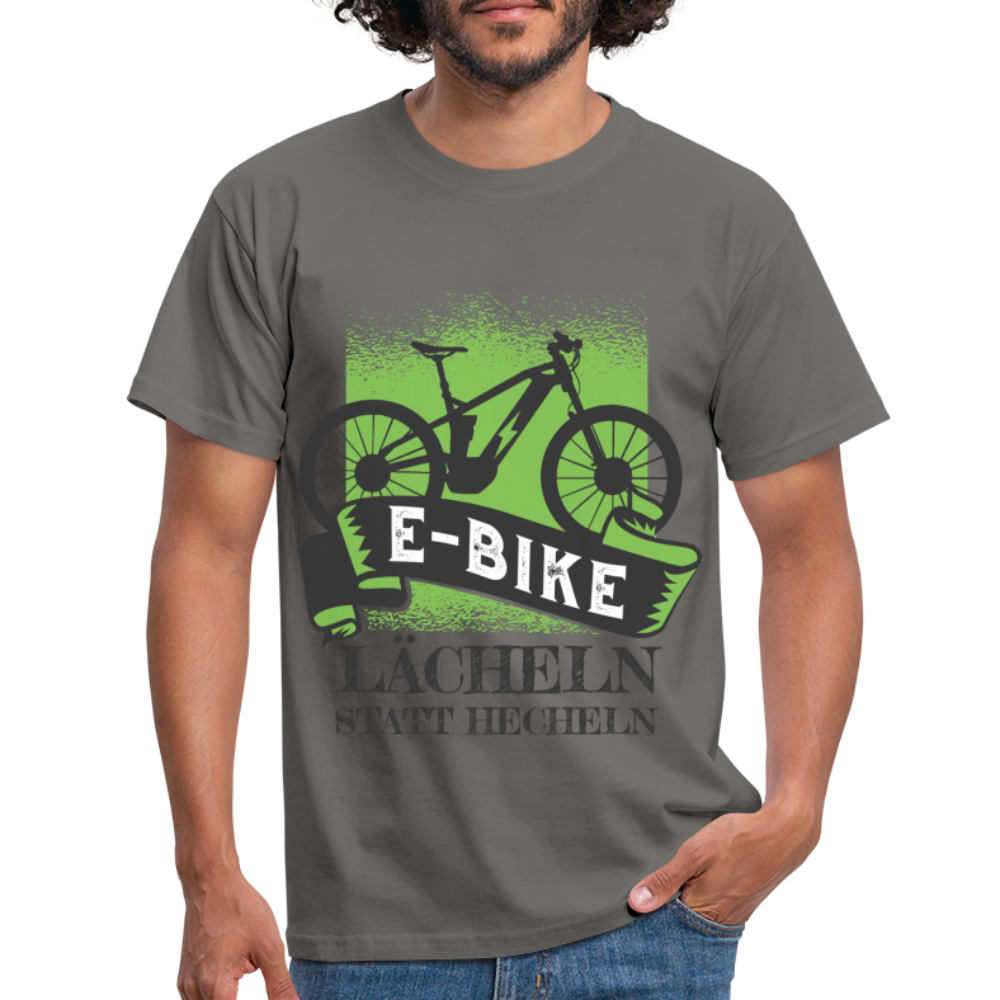 E-Bike Shirt - Lächeln statt hecheln - Lustiges T-Shirt - Graphit