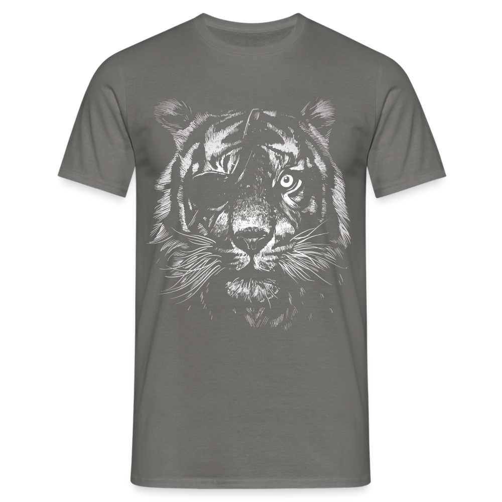 Stolzer Tiger mit Augenklappe T-Shirt - Graphit