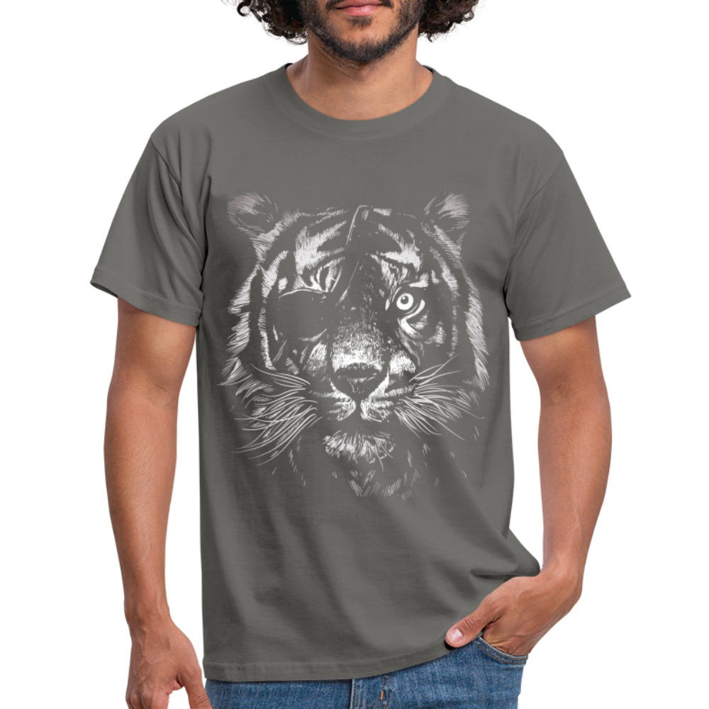 Stolzer Tiger mit Augenklappe T-Shirt - Graphit