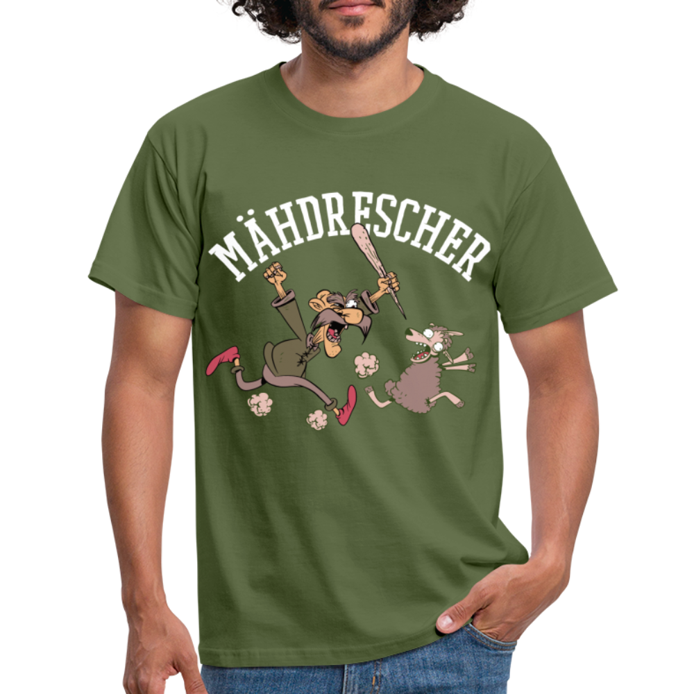 Landwirt Bauern Shirt Schaf Mähdrescher T-Shirt - Militärgrün