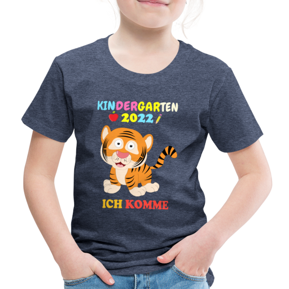 Kindergarten 2022 Shirt Ich komme in den Kindergarten Premium T-Shirt - Blau meliert