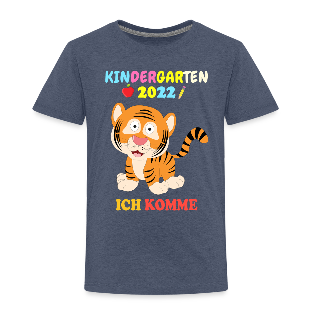 Kindergarten 2022 Shirt Ich komme in den Kindergarten Premium T-Shirt - Blau meliert