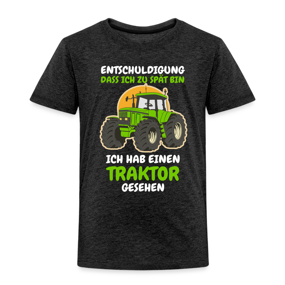 Traktor Shirt Bin zu spät hab einen Traktor gesehen Kinder Premium T-Shirt - Anthrazit