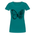 Sommer Shirt Schmetterling Blumen Frauen Premium T-Shirt - Divablau