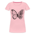 Sommer Shirt Schmetterling Blumen Frauen Premium T-Shirt - Hellrosa