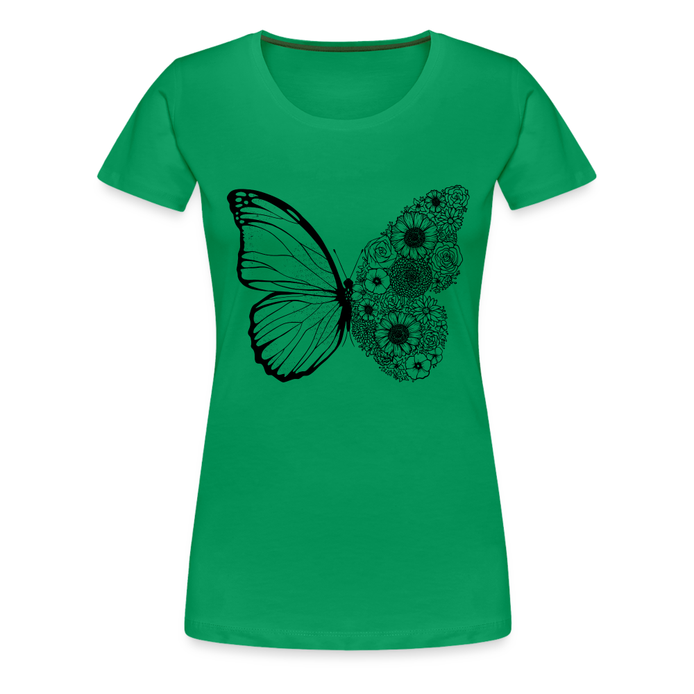 Sommer Shirt Schmetterling Blumen Frauen Premium T-Shirt - Kelly Green