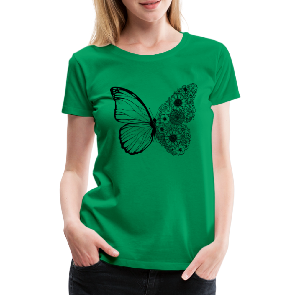 Sommer Shirt Schmetterling Blumen Frauen Premium T-Shirt - Kelly Green