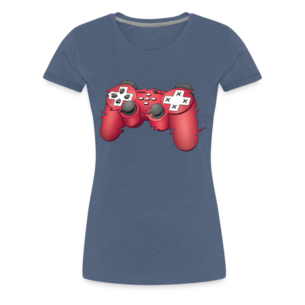 Gamer Shirt Controller Gaming Video Games Geschenk Frauen Premium T-Shirt - Blau meliert