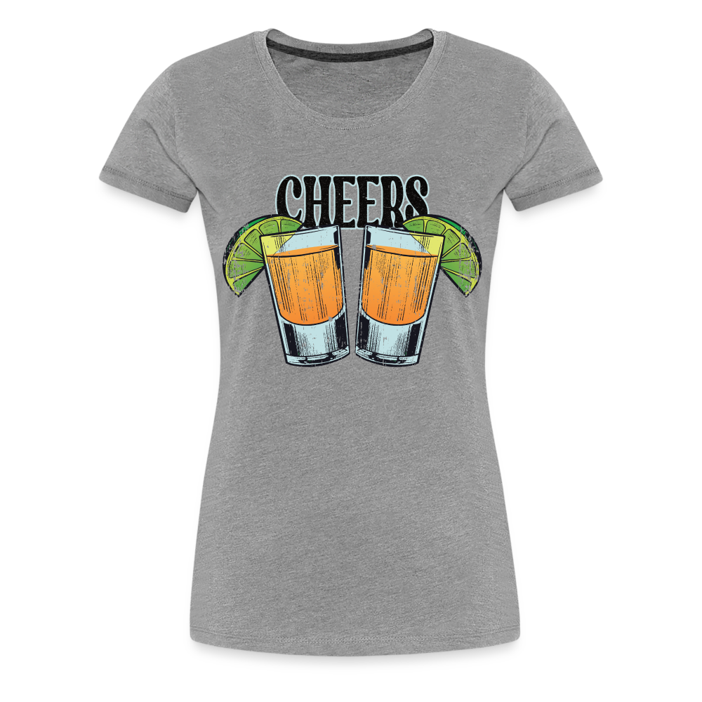 Sommer Shirt Cocktail Shot Cheers Frauen Premium T-Shirt - Grau meliert