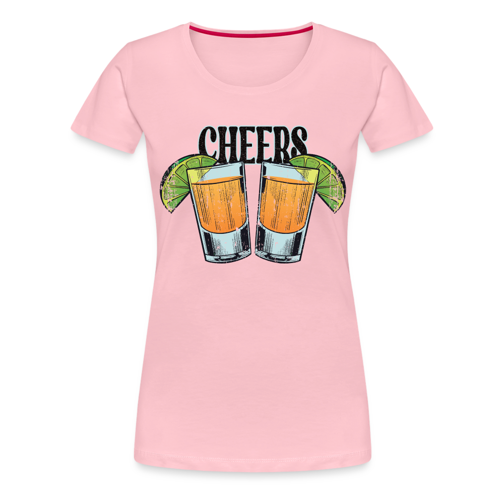 Sommer Shirt Cocktail Shot Cheers Frauen Premium T-Shirt - Hellrosa