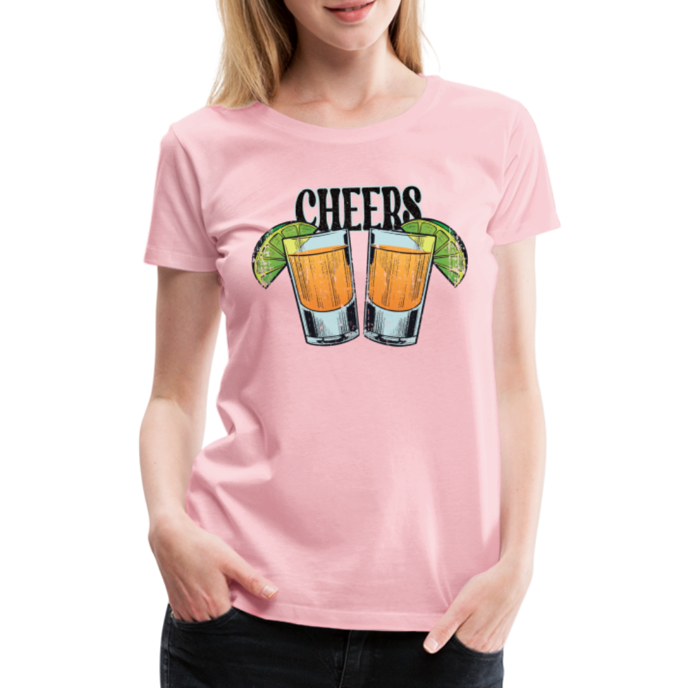 Sommer Shirt Cocktail Shot Cheers Frauen Premium T-Shirt - Hellrosa