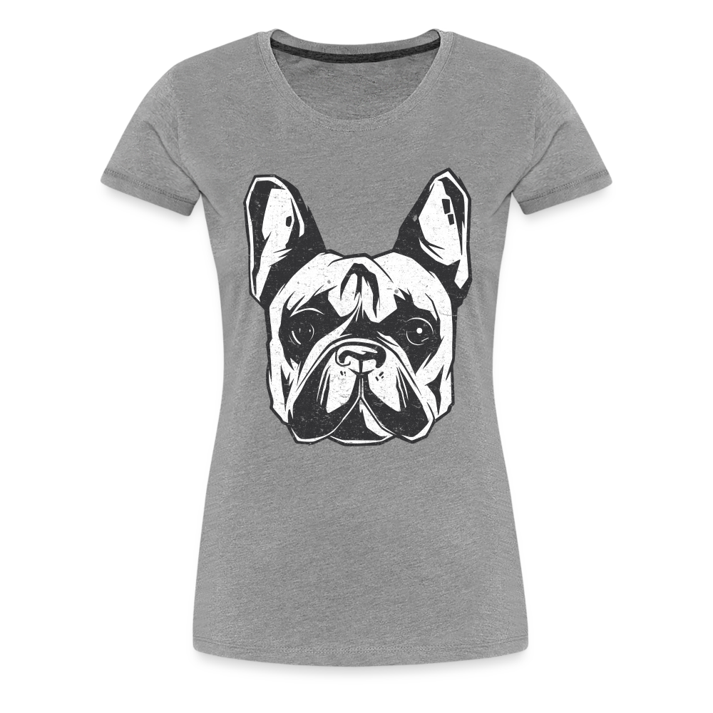 Hundeliebhaberin Shirt Französische Bulldogge Frauen Premium T-Shirt - Grau meliert