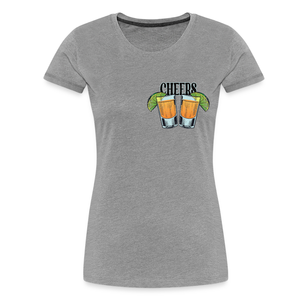 Sommer Shirt Cocktail Shot Cheers Frauen Premium T-Shirt - Grau meliert