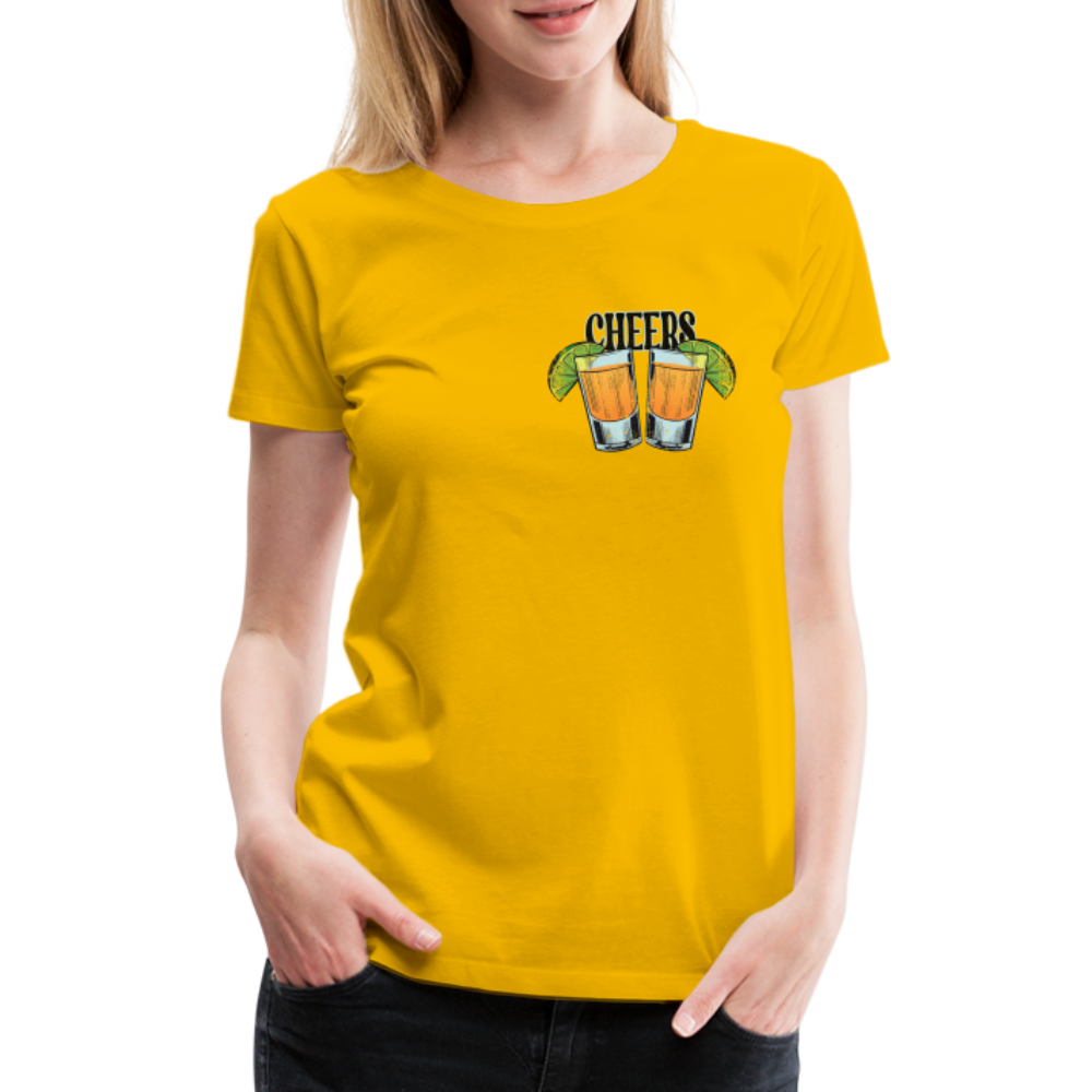 Sommer Shirt Cocktail Shot Cheers Frauen Premium T-Shirt - Sonnengelb