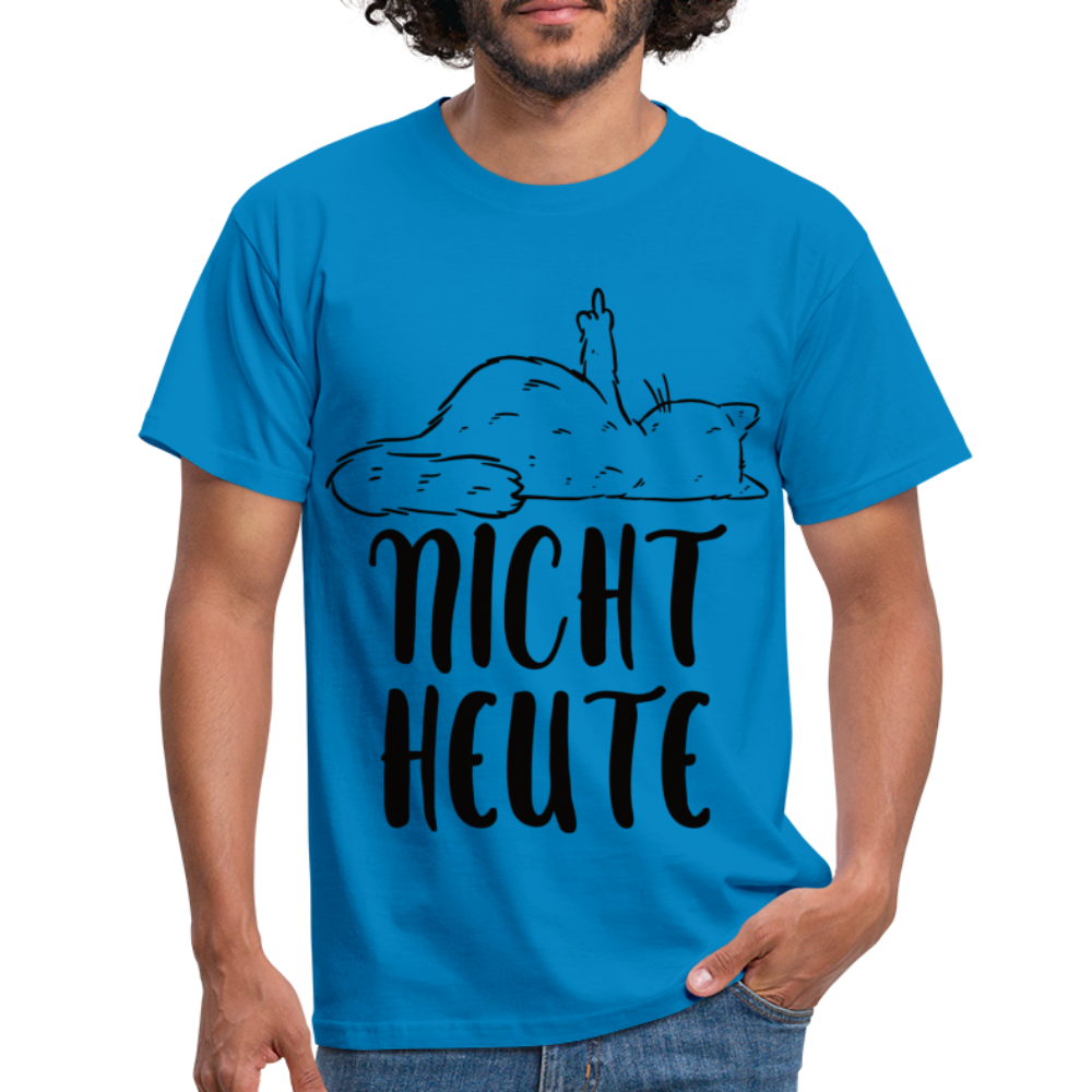 Katze Mittelfinger NICHT HEUTE Lustiges T-Shirt - Royalblau