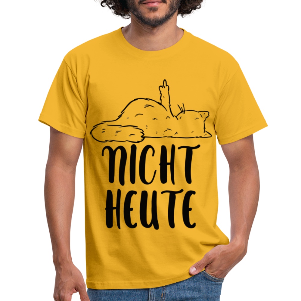 Katze Mittelfinger NICHT HEUTE Lustiges T-Shirt - Gelb