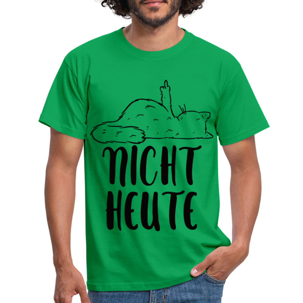 Katze Mittelfinger NICHT HEUTE Lustiges T-Shirt - Kelly Green