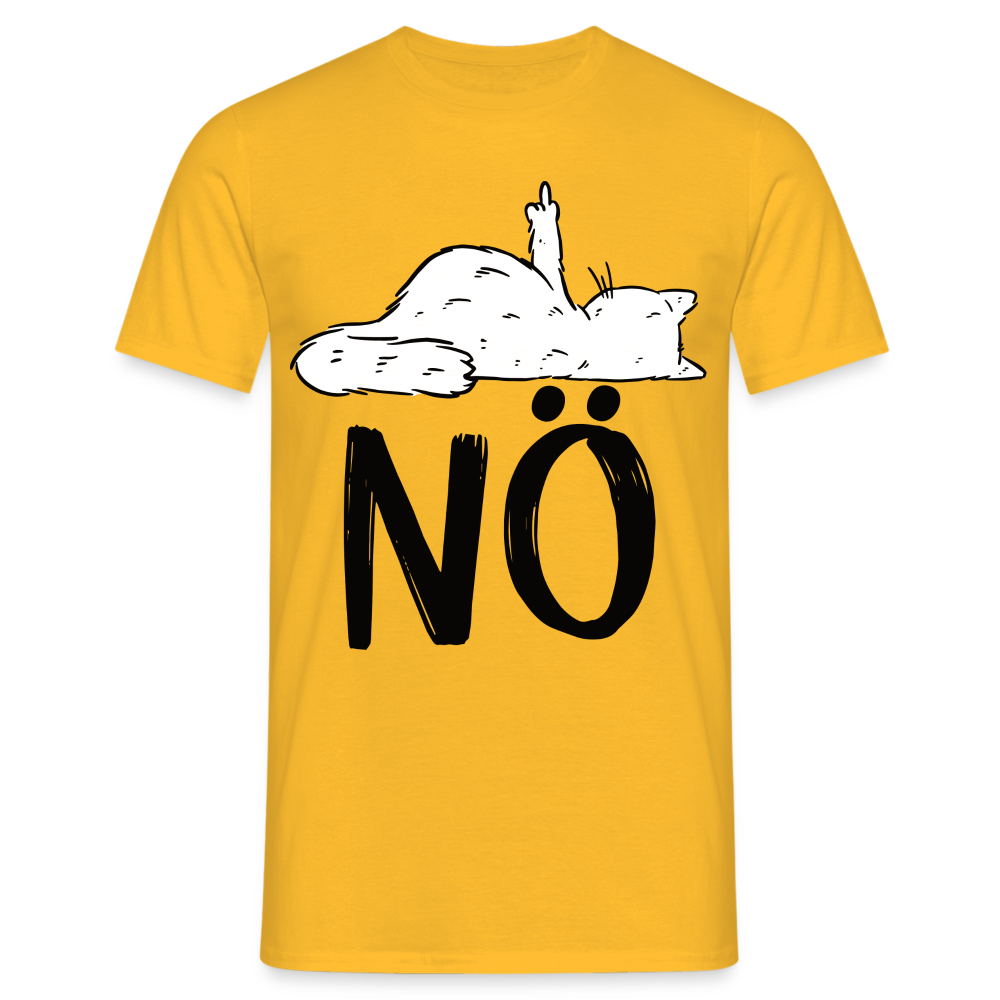 Katze Mittelfinger NÖ Lustiges T-Shirt - Gelb