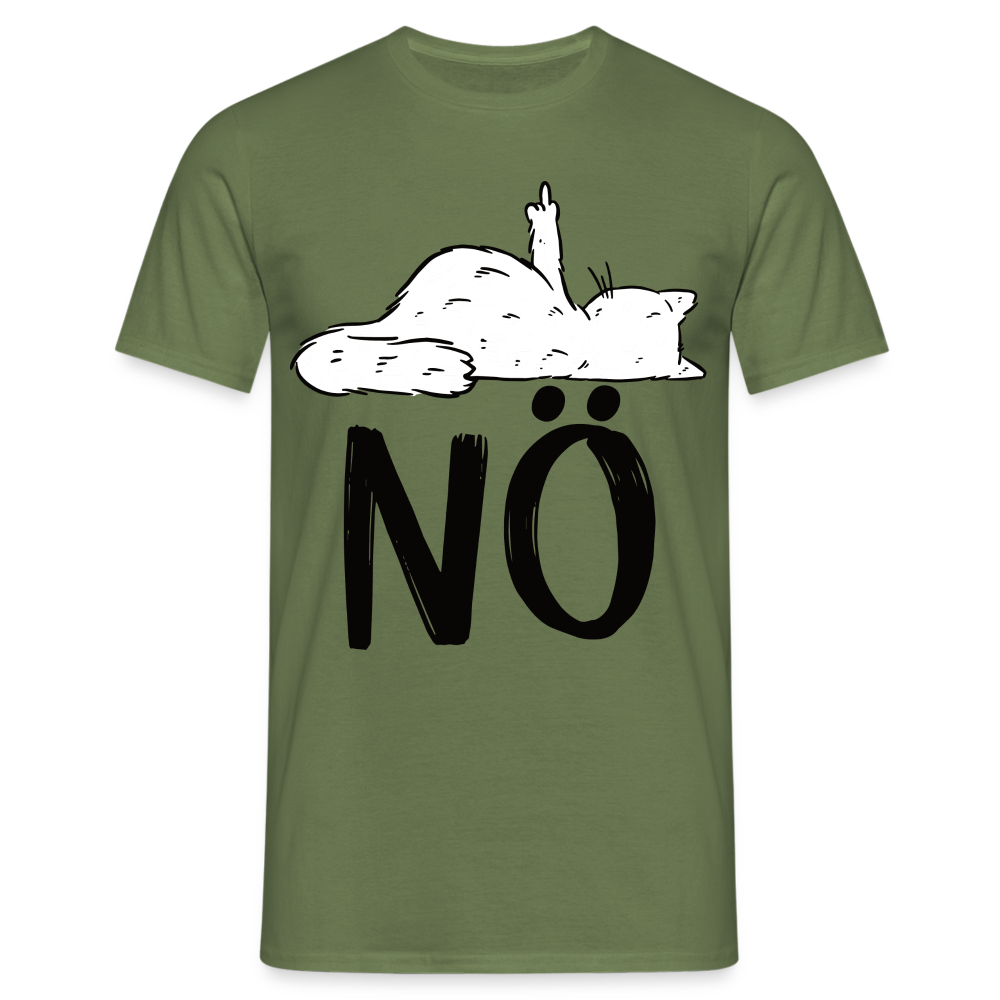 Katze Mittelfinger NÖ Lustiges T-Shirt - Militärgrün