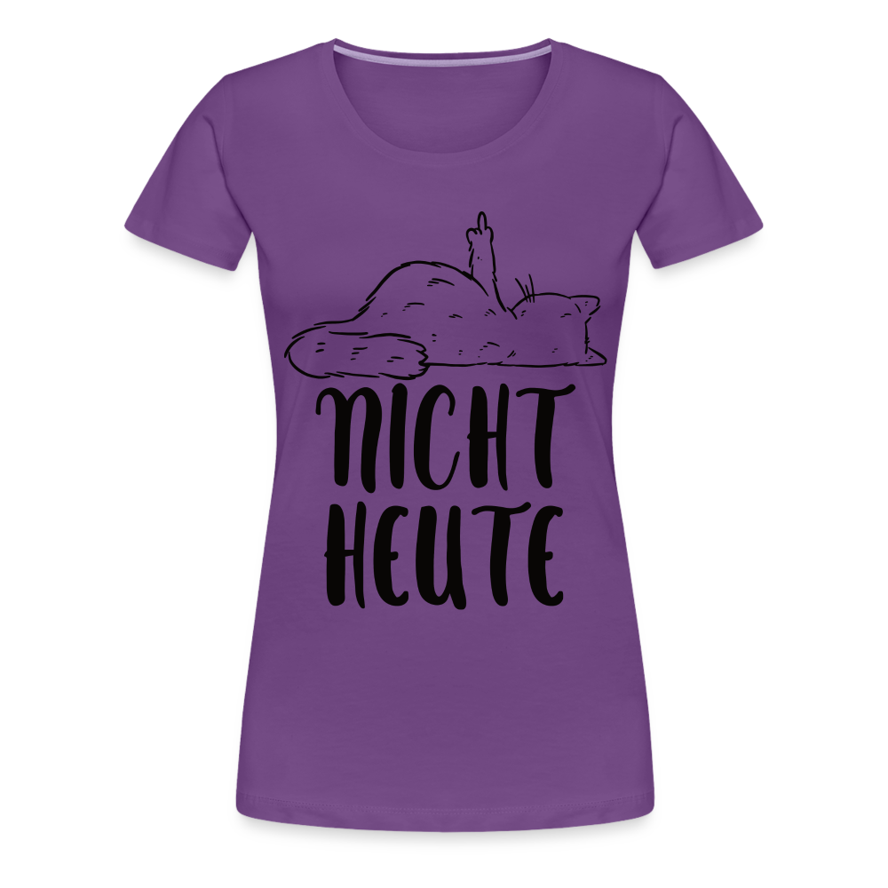 Katze Mittelfinger NICHT HEUTE Lustiges Frauen Premium T-Shirt - Lila