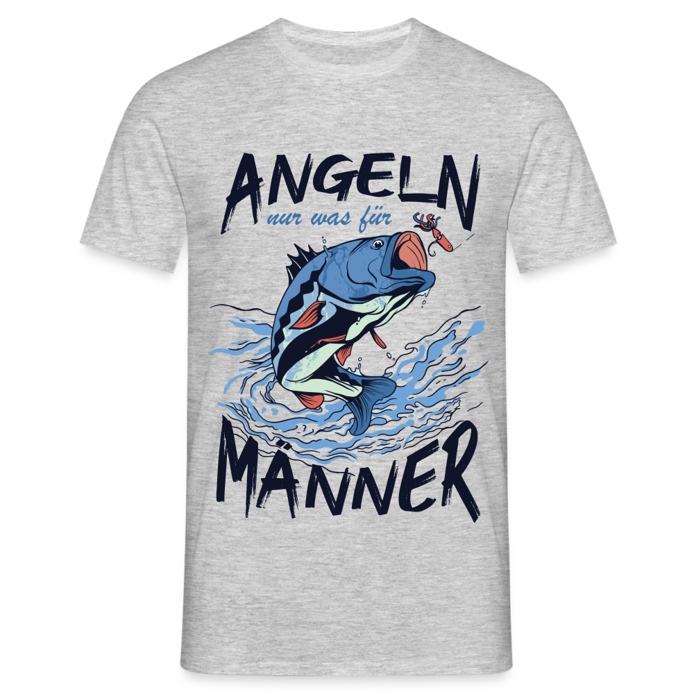 Angler Shirt Angeln is was für Männer Lustiges Geschenk T-Shirt - Grau meliert