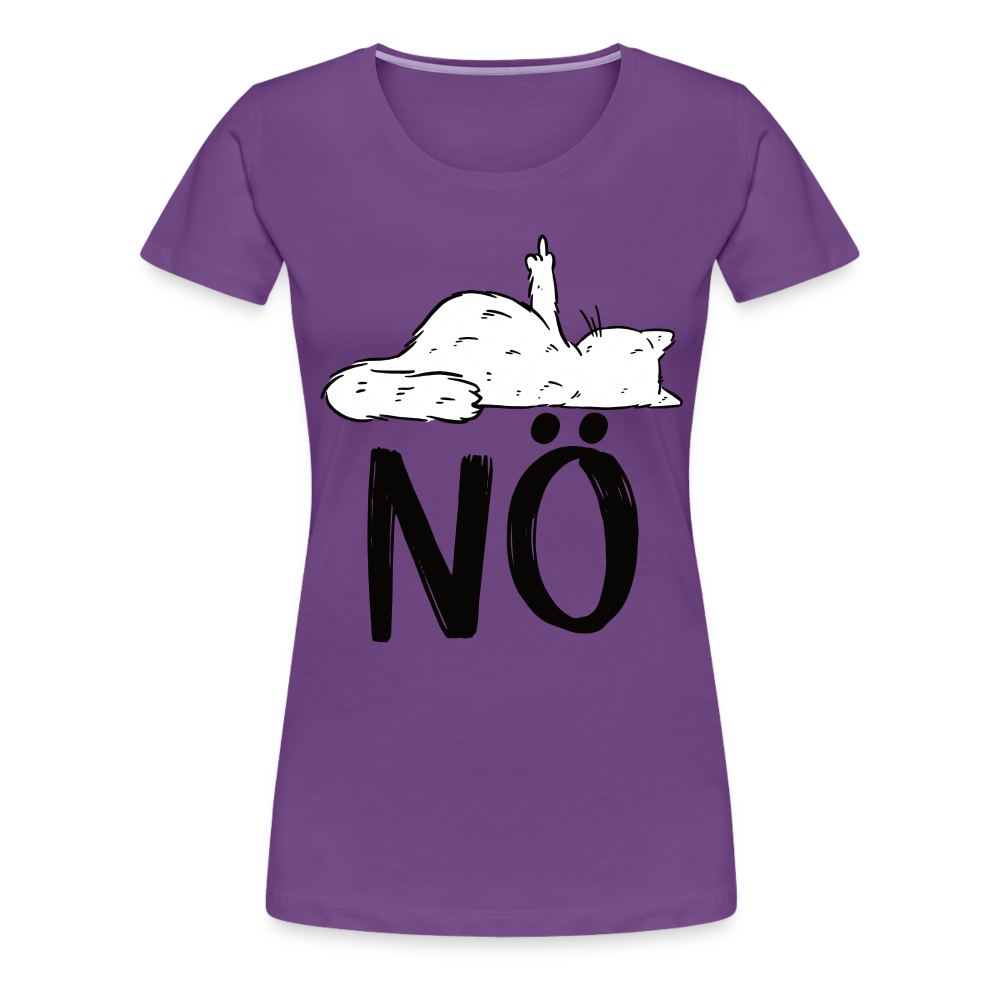 Katze Mittelfinger NÖ Lustiges Frauen Premium T-Shirt - Lila