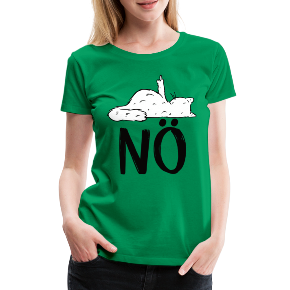 Katze Mittelfinger NÖ Lustiges Frauen Premium T-Shirt - Kelly Green