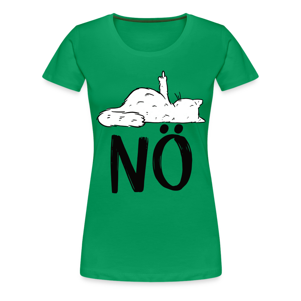 Katze Mittelfinger NÖ Lustiges Frauen Premium T-Shirt - Kelly Green