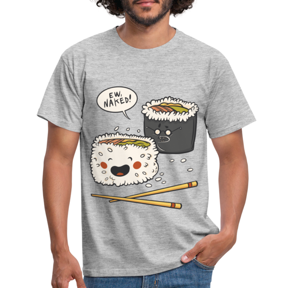 Sushi Liebhaber Naked Sushi Kawaii Lustiges T-Shirt - Grau meliert