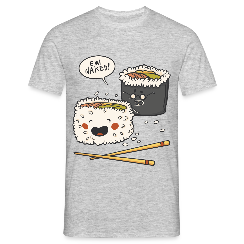 Sushi Liebhaber Naked Sushi Kawaii Lustiges T-Shirt - Grau meliert