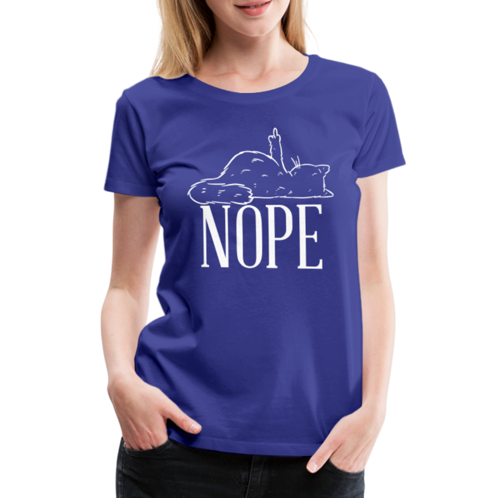 Katze Mittelfinger Nein NOPE Lustiges Frauen Premium T-Shirt - Königsblau