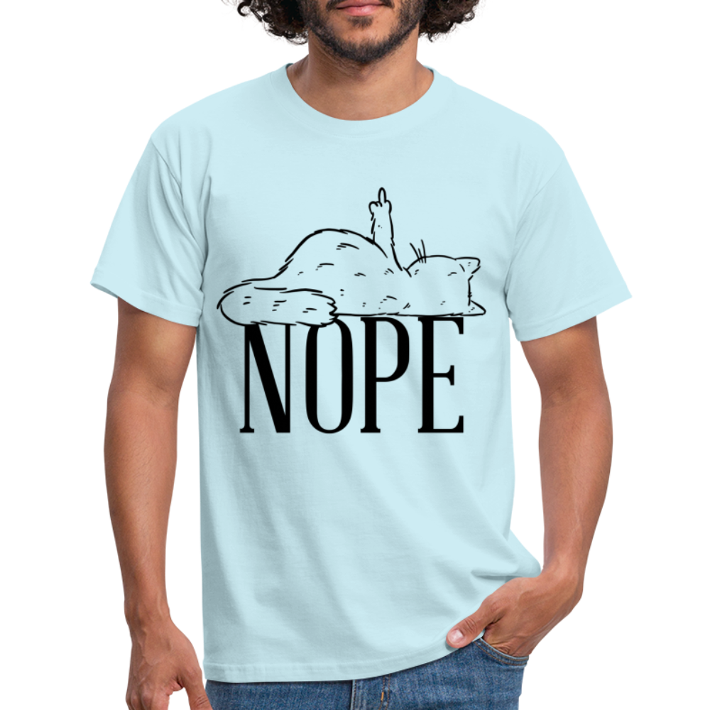 Katze Mittelfinger Nein NOPE Lustiges T-Shirt - Sky