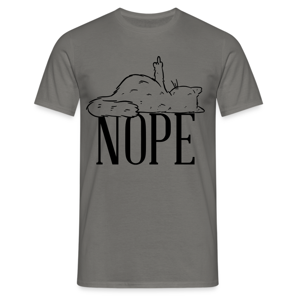 Katze Mittelfinger Nein NOPE Lustiges T-Shirt - Graphit