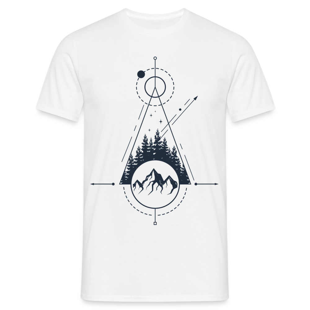Berge Geometrisch Natur T-Shirt - weiß
