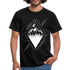 Berge Natur Geometrisch T-Shirt - Schwarz