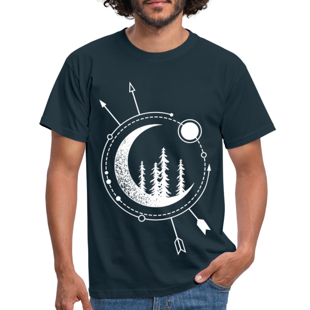 Natur Mond Geometrisch T-Shirt - Navy