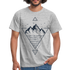 Berge Natur See Geometrisch T-Shirt - Grau meliert