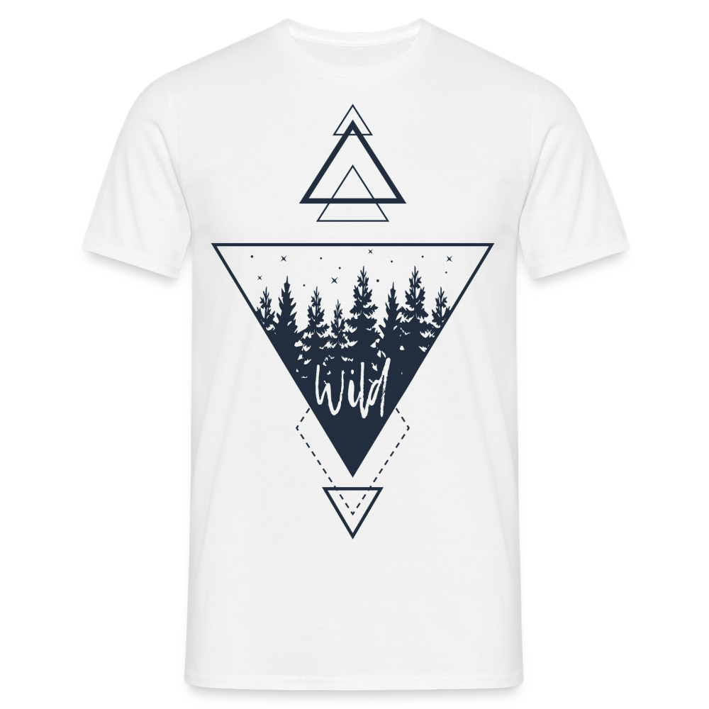 Natur Wald Wildnis Geometrisch T-Shirt - weiß