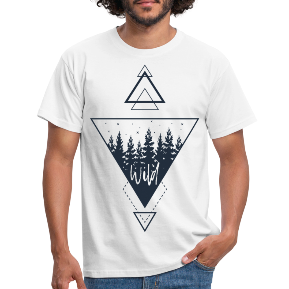 Natur Wald Wildnis Geometrisch T-Shirt - weiß