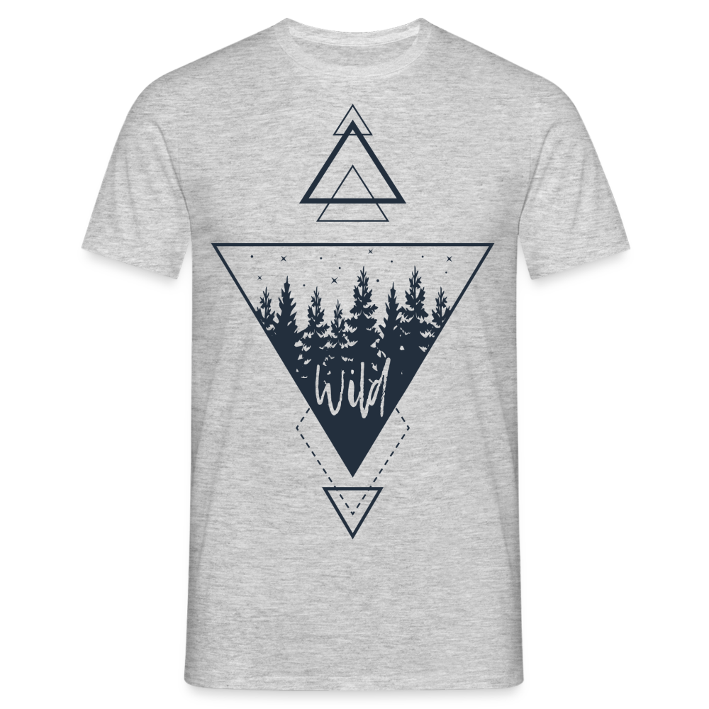 Natur Wald Wildnis Geometrisch T-Shirt - Grau meliert