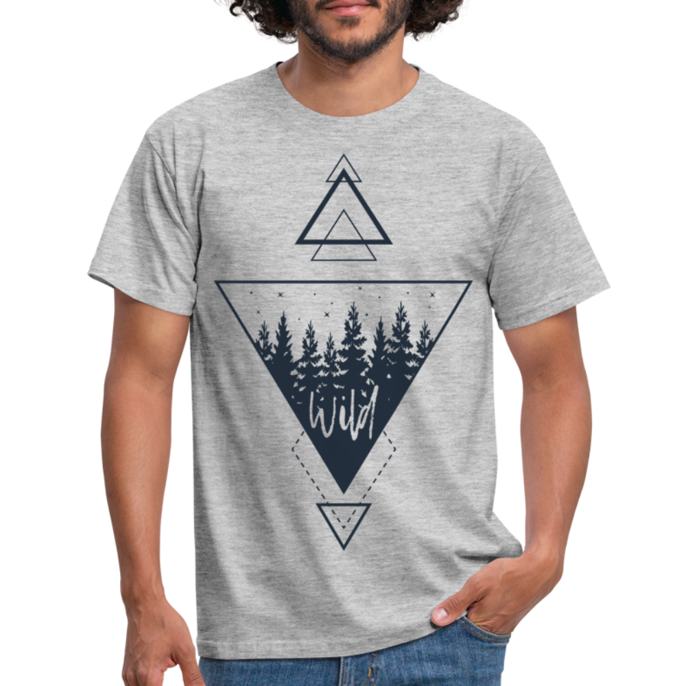 Natur Wald Wildnis Geometrisch T-Shirt - Grau meliert