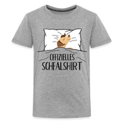 Hund im Bett Offizielles Schlafshirt Lustiges Teenager Premium T-Shirt - Grau meliert