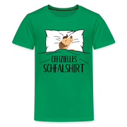 Hund im Bett Offizielles Schlafshirt Lustiges Teenager Premium T-Shirt - Kelly Green