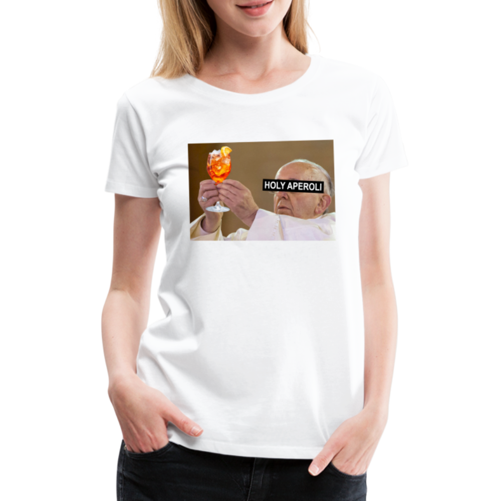 Holy Aperoli Shirt Lustiges Papst Meme Frauen Premium T-Shirt - weiß