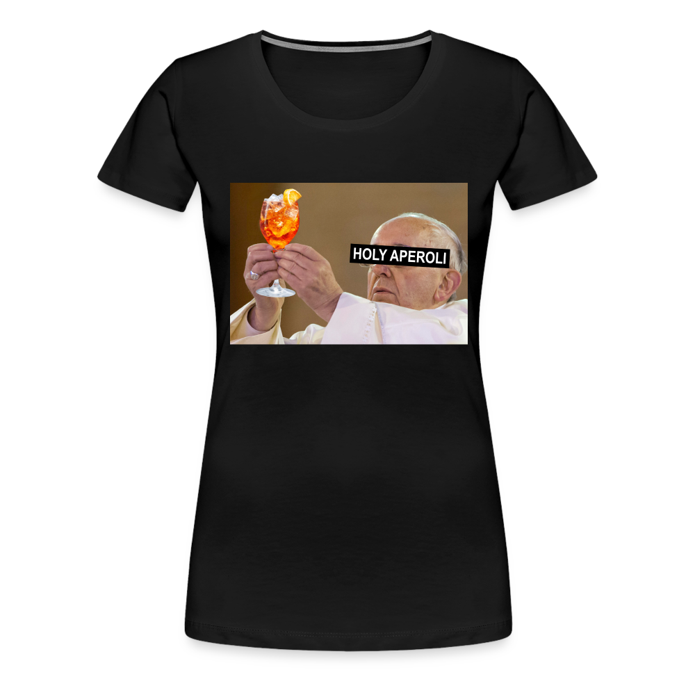 Holy Aperoli Shirt Lustiges Papst Meme Frauen Premium T-Shirt - Schwarz