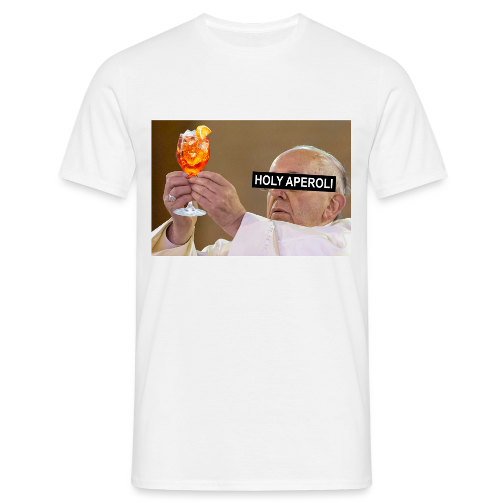 Holy Aperoli Shirt Lustiges Papst Meme T-Shirt - weiß