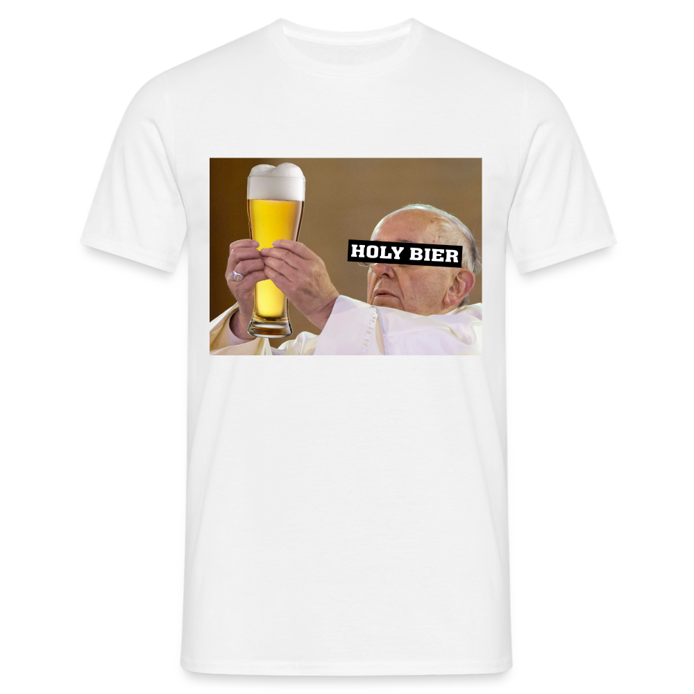 Bier Shirt Holy Beer Papst Meme Lustiges Bier T-Shirt - weiß