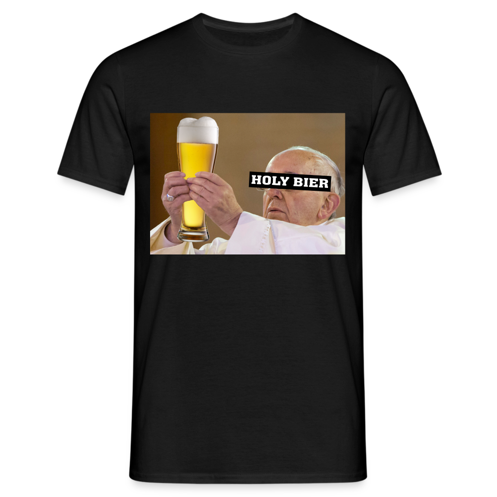 Bier Shirt Holy Beer Papst Meme Lustiges Bier T-Shirt - Schwarz