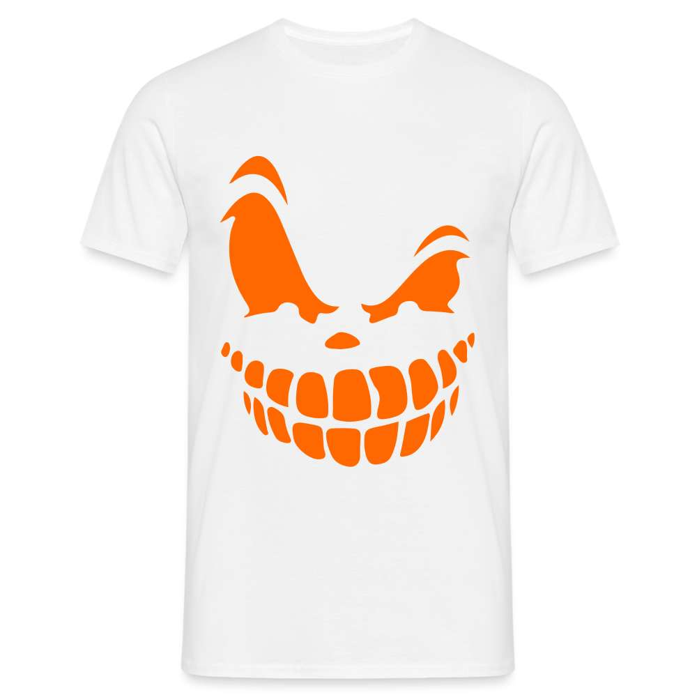 Halloween Shirt Kürbis Gesicht Lustiges Kostüm T-Shirt - weiß