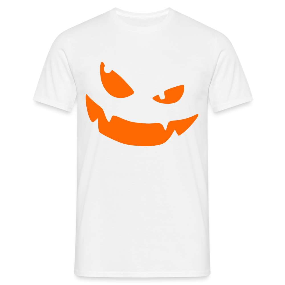 Halloween Shirt Kürbis Gesicht Lustiges Kostüm T-Shirt - weiß